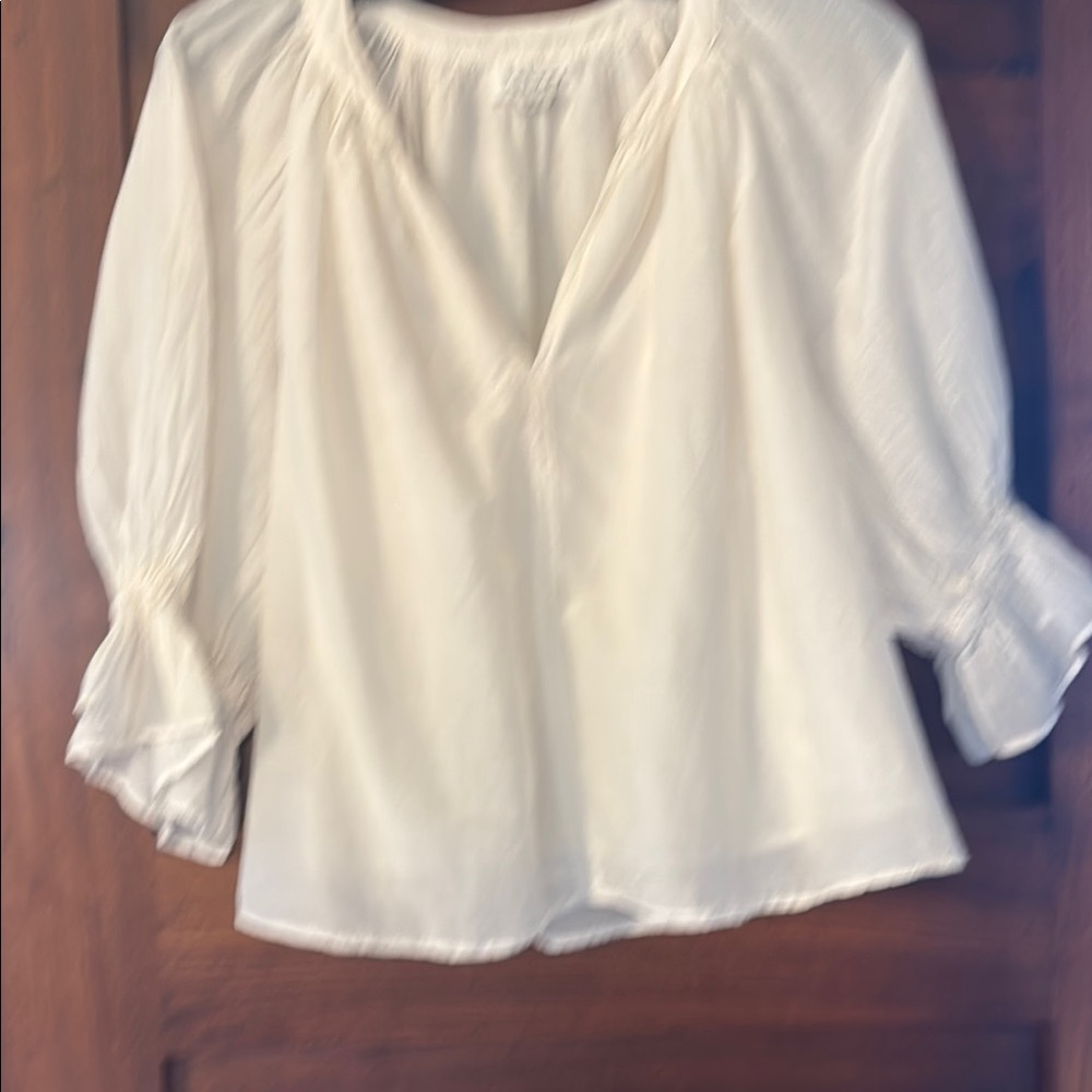 Velvet by Graham & Spencer Cream Puff Sleeve Blouse